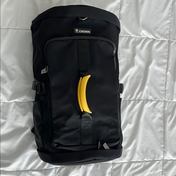 NWOT Crown Black Backpack / Duffle with Yellow Accent - Picture 1 of 5